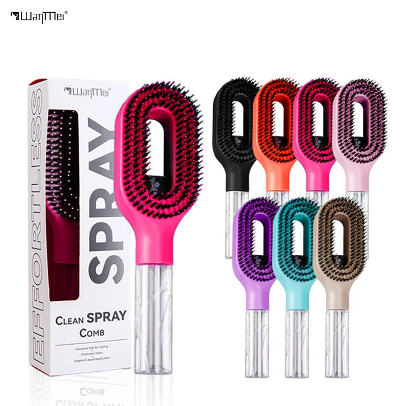 Wanmei 2-in-1 Water Mist Spray Hair Brush - All Hair Types