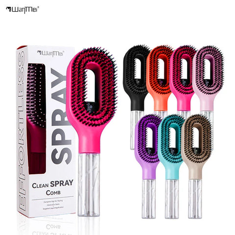 Wanmei 2-in-1 Water Mist Spray Hair Brush - All Hair Types