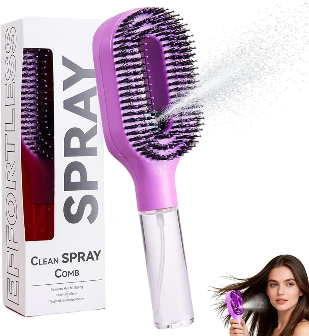 Wanmei 2-in-1 Water Mist Spray Hair Brush - All Hair Types