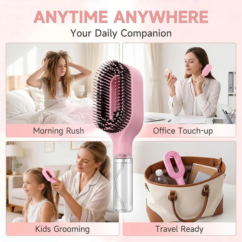 Wanmei 2-in-1 Water Mist Spray Hair Brush - All Hair Types