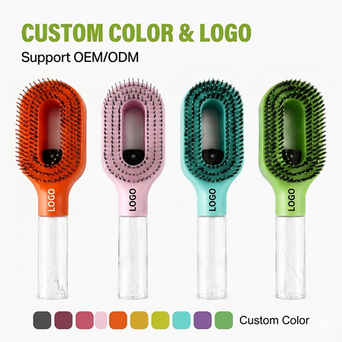 Wanmei 2-in-1 Water Mist Spray Hair Brush - All Hair Types